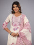 Purple Digital Print Embroidered Kurti Set