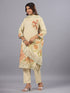 Beige Embroidered Kurti Set