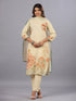 Beige Embroidered Kurti Set