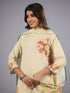 Beige Embroidered Kurti Set
