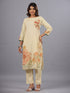 Beige Embroidered Kurti Set