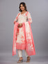 Pink Digital Print Golden Zari Work Kurti Set