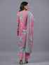 Pink Botanical Print Kurti Set