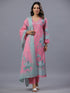 Pink Botanical Print Kurti Set