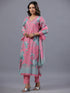 Pink Botanical Print Kurti Set