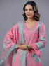 Pink Botanical Print Kurti Set