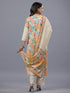 Cream Floral Print Kurti Set