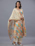 Cream Floral Print Kurti Set