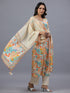 Cream Floral Print Kurti Set
