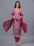 Green Cotton Floral Print Embroidered Kurti Set