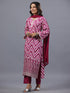 Green Cotton Floral Print Embroidered Kurti Set