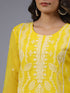 Yellow Threadwork Embroidered Kurti Set