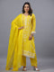 Yellow Threadwork Embroidered Kurti Set