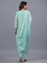 Sea Green Organza Embroidered Kurti Set