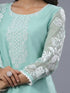 Sea Green Organza Embroidered Kurti Set