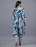 Blue Cotton Linen Botanical Print 3pc Co-Ord Set