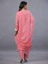 Pink Organza Embroidered Kurti Set