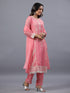 Pink Organza Embroidered Kurti Set