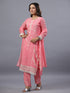 Pink Organza Embroidered Kurti Set