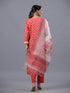 Red Floral Print Kurti Set