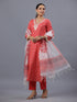 Red Floral Print Kurti Set