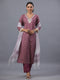 Purple Floral Print Kurti Set