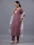Purple Floral Print Kurti Set