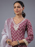 Purple Floral Print Kurti Set
