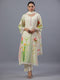 Cream Floral Botanical Print Kurti Set