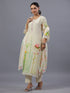 Cream Floral Botanical Print Kurti Set