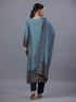 Blue Ombre Floral Printed Kurti Set