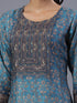 Blue Ombre Floral Printed Kurti Set