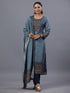 Blue Ombre Floral Printed Kurti Set