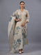 Beige Handwork Tissue Floral Print Kurti Set