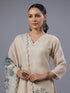 Beige Handwork Tissue Floral Print Kurti Set