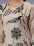 Beige Tissue Floral Print Kurti Set