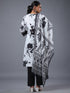 White Floral Print Kurti Set