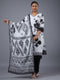 White Floral Print Kurti Set