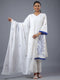 White Cotton Embroidered Kurta Set