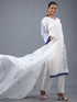 White Cotton Embroidered Kurta Set