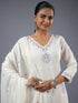 Off White Emblished Kurti Set