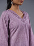 Purple Stripped Print Kurti Set