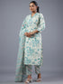 Cream Botanical Printed Kurta Set