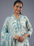 Cream Botanical Printed Kurta Set