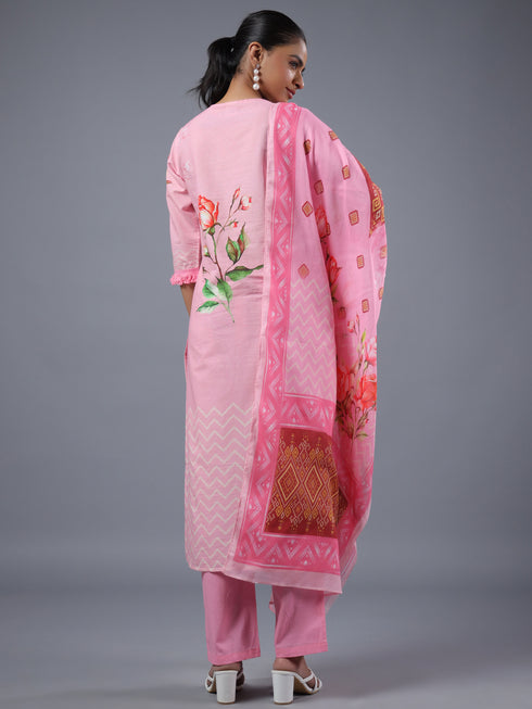 Pink Digital Print Kurta Set