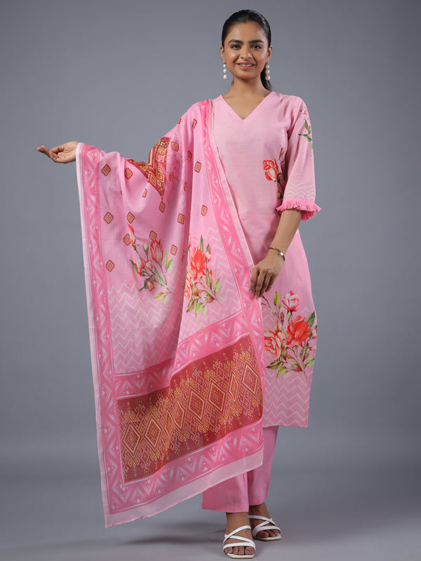 Pink Digital Print Kurta Set