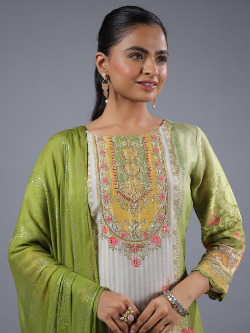Green Digital Print Kurti Set