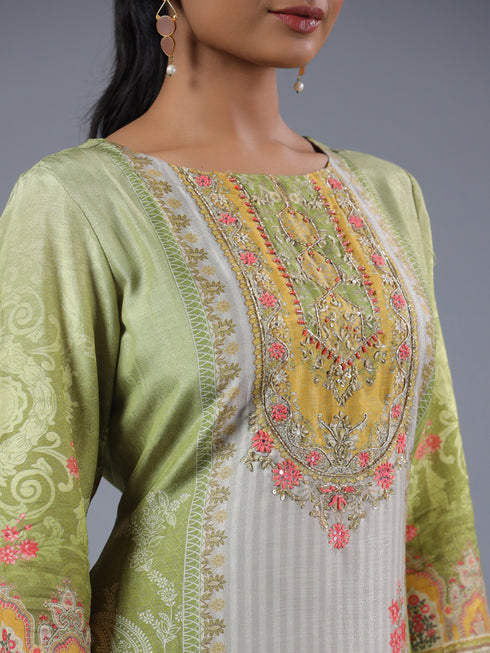 Green Digital Print Kurti Set