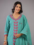 Persian Green Embroidered Kurti Set