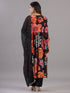 Black Digital Print Shell Work Kurti Set